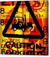 #sign #forklift #triangle #colour Canvas Print