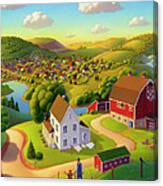 Charming Countryside Landscape Canvas Print
