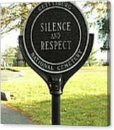 Silence And Respect Gettysburg Pa Canvas Print