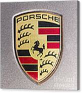 Silver And Gold Porsche 911 Emblem Canvas Print
