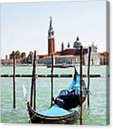 Single Gondola In Front Of San Giorgio Canvas Print