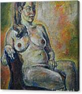 Sitting Nude Canvas Print