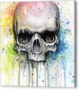 Skull Watercolor Painting Canvas Print