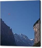 Skydiver Over Lauterbrunnen Canvas Print