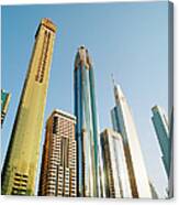 Skyscrapers Along Sheikh Zayed Road At Canvas Print