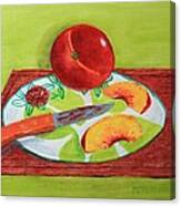 Sliced Peach Canvas Print