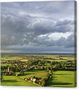 Small Village At Sunset Canvas Print