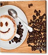 Smiley Face Coffee Canvas Print