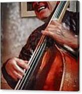 Smiling Bass Player Canvas Print
