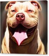 Smiling Pit Bull By Spano Canvas Print