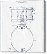 Snare Drum Patent Drawing From 1939 - Blue Ink Canvas Print