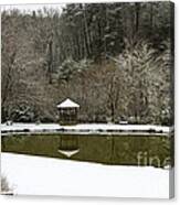 Snow At The Pond Canvas Print