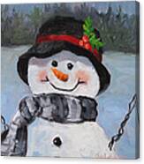 Snowman Iv - Christmas Series Canvas Print
