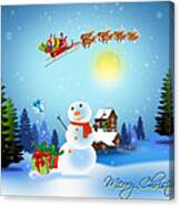 Snowmen Receive Gifts Too Canvas Print