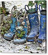 Snowy Cold Rubber Boots Canvas Print