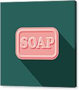 Soap Flat Design Cleaning Icon With Canvas Print
