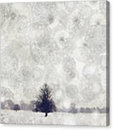 Solitary Tree Caught Out In The Winter Canvas Print