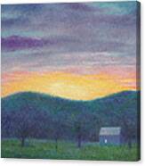 Blue Yellow Nocturne Solitary Landscape Canvas Print