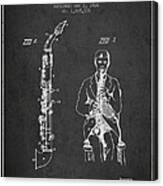 Soprano Saxophone Patent From 1926 - Charcoal Canvas Print