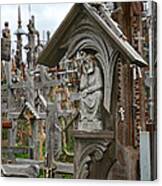 Sorrowful Christ Lithuania Hill Of Crosses Canvas Print