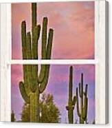 Southwest Desert Colorful Distressed Window Art View Canvas Print