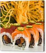 Spicy Tuna And Salmon Roll Canvas Print