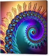 Spiral With Beautiful Orange Purple Turquoise Colors Canvas Print