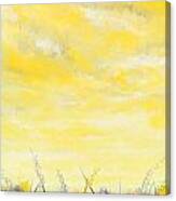 Spring Blooms - Yellow And Gray Art Canvas Print