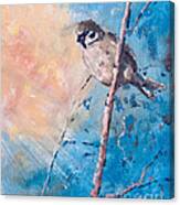 Spring Chickadee Canvas Print