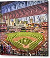 St Louis Cardinals Busch Stadium National Anthem Paint Canvas Print