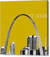 St Louis Skyline Gateway Arch - Gold Canvas Print