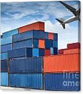 Stack Of Cargo Containers Canvas Print