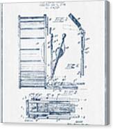 Stanton Bass Drum Patent Drawing From 1904 - Blue Ink Canvas Print