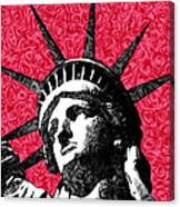 Starry Night Statue Of Liberty Print Canvas Print
