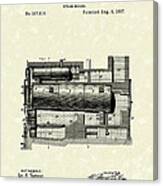 Steam Boiler 1887 Patent Art Canvas Print