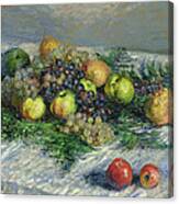 Still Life With Pears And Grapes Canvas Print
