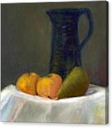 Still Life With Pitcher And Fruit Canvas Print