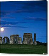 Stonehenge At Night Canvas Print