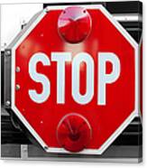 Stop Bw Red Sign Canvas Print