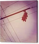 #stoplight #wires #electric #lines Canvas Print