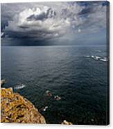 A Mediterranean Sea View From Sa Mesquida In Minorca Island - Storm Is Coming To Island Shore Canvas Print