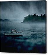Stormy Night Off The Coast Of Maine Canvas Print