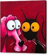 Stressie Cat And Me Canvas Print