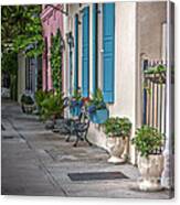 Strolling Down Rainbow Row Canvas Print