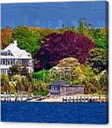 New England Summer Homes Canvas Print