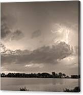 Summer Storm In Black And White Sepia Canvas Print