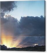 Sun Rays And Dramatic Clouds Canvas Print