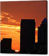 Sun Setting On Downtown Tampa Canvas Print