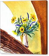 Sunflowers In A Pitcher Canvas Print
