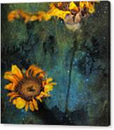 Sunflowers In Night Sky Canvas Print